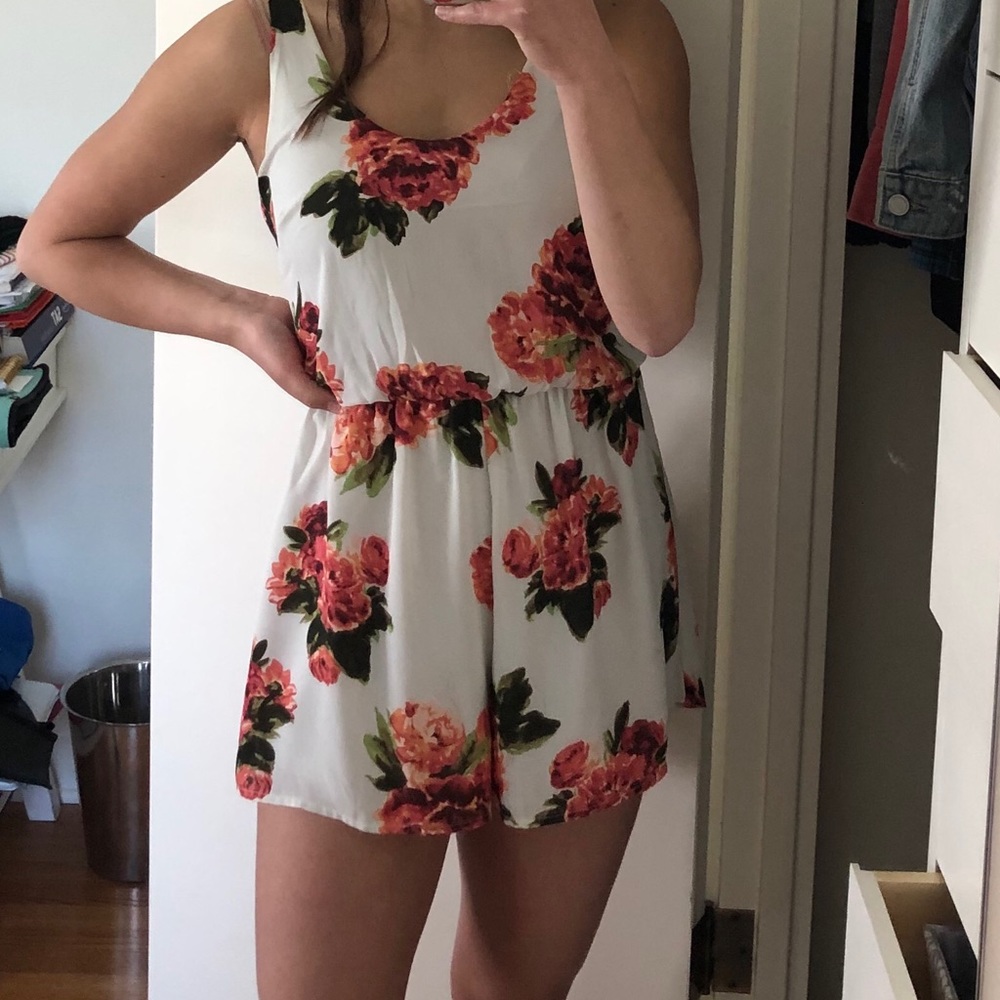 Floral patterned romper